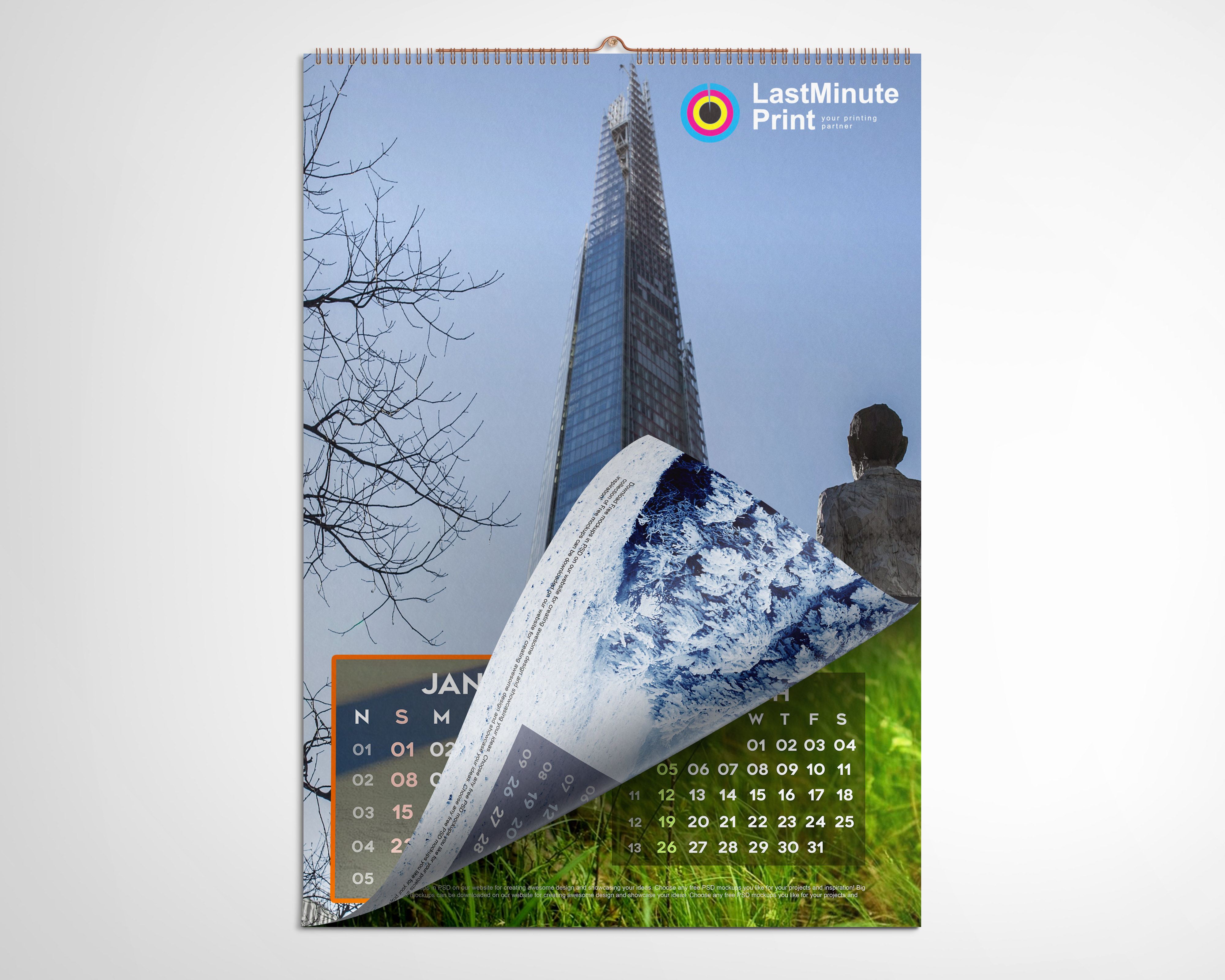 calendars, last minute print, same day print, print in london, promotional material
